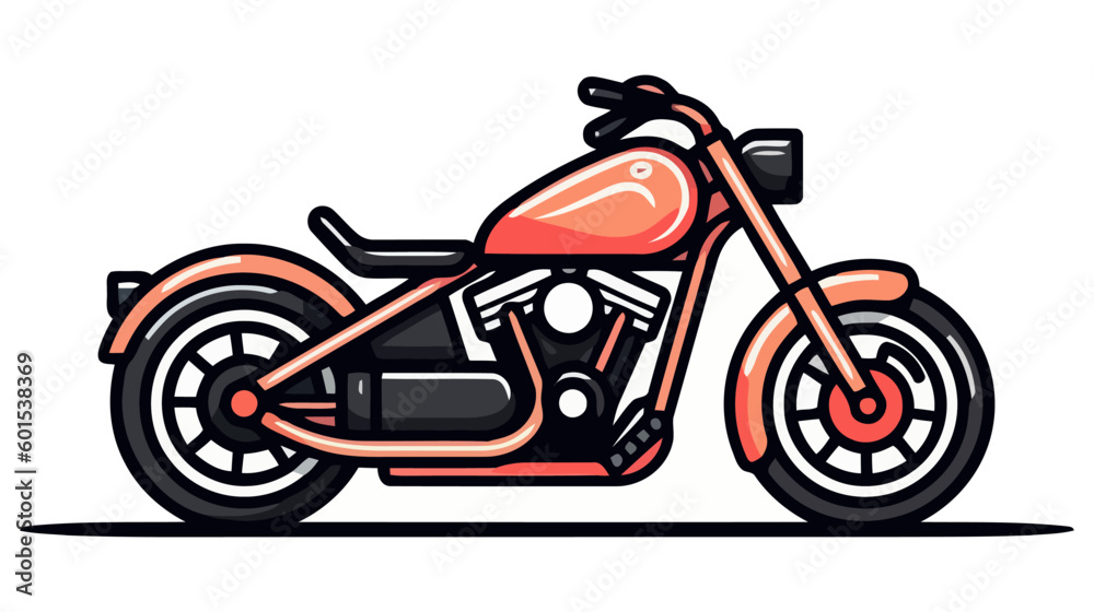 Motorbike logo, icon. Vector illustration isolated on white background.