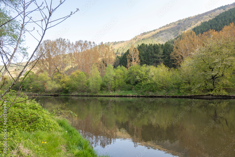 Spring Landscape of Iskar river near Pancharevo lake, Bulgaria Spring Landscape of Iskar river near Pancharevo lake, Bulgaria