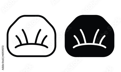 Bean bag chair icon with outline and glyph style.