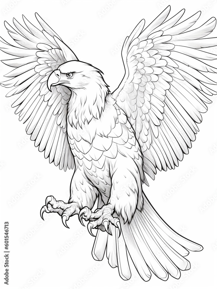 outline  eagle  coloring page