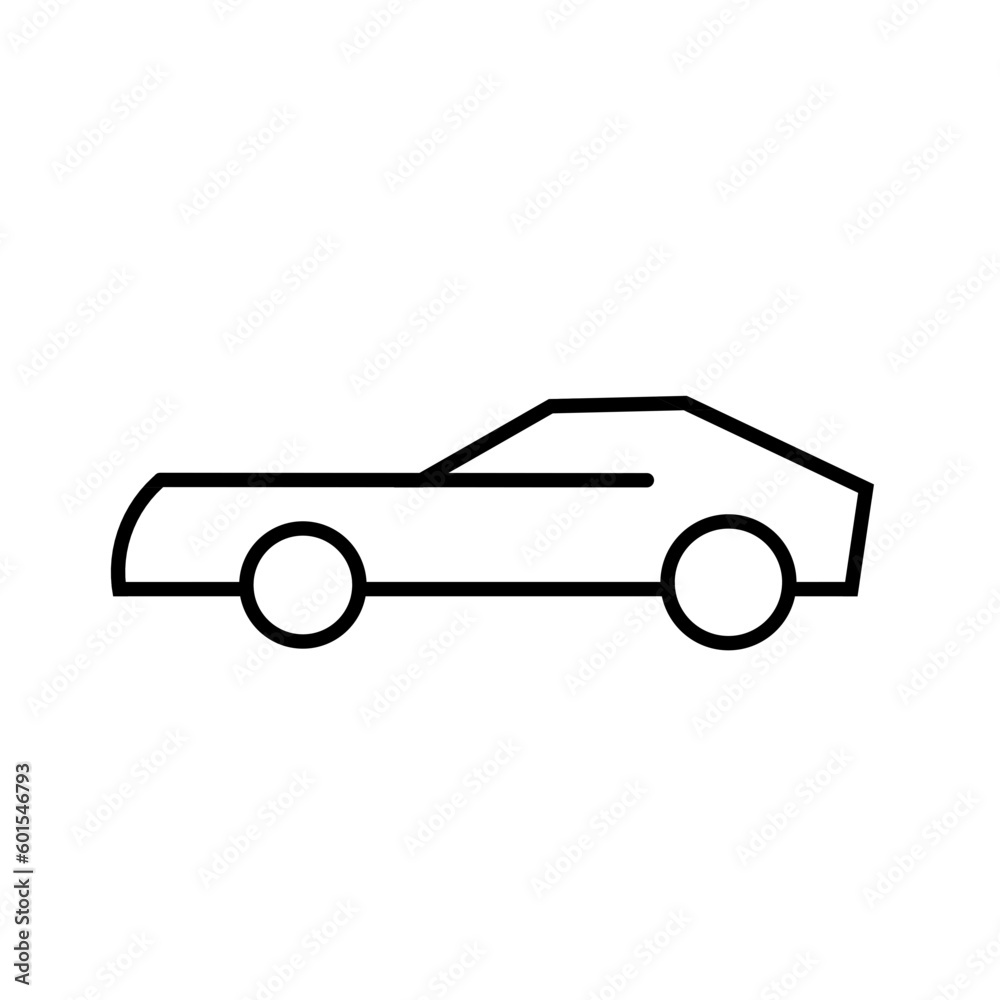 Linear car icons. Universal car icons for use in web and mobile UI, set of car basic UI elements