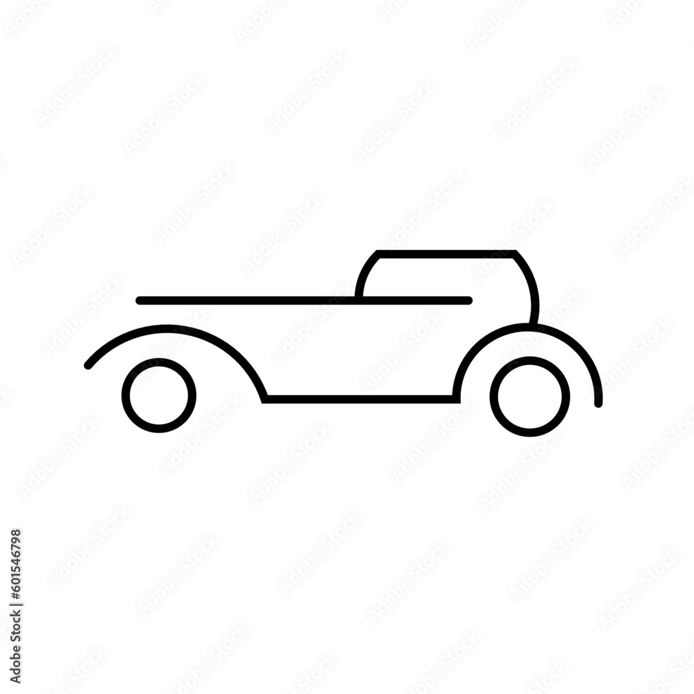 Linear car icons. Universal car icons for use in web and mobile UI, set of car basic UI elements