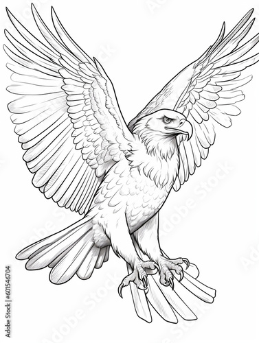 outline  eagle  coloring page