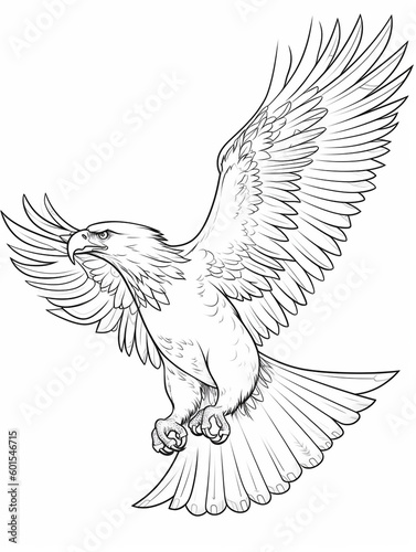 outline eagle coloring page