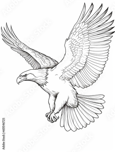 outline  eagle  coloring page