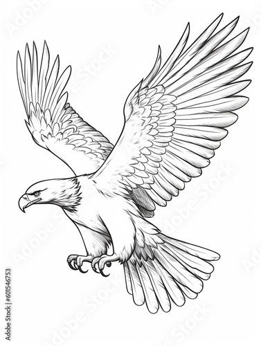 outline  eagle  coloring page