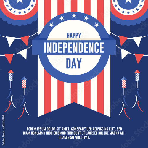 4th of july independence day social media template