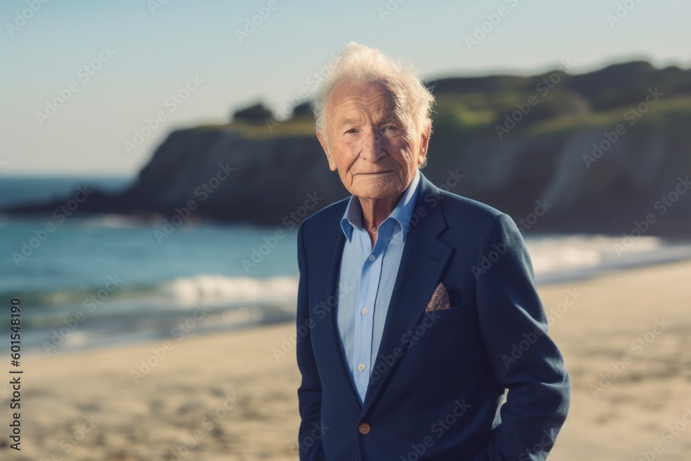 Portrait of senior man standing on the beach at the day time Portrait of senior man standing on the beach at the day time