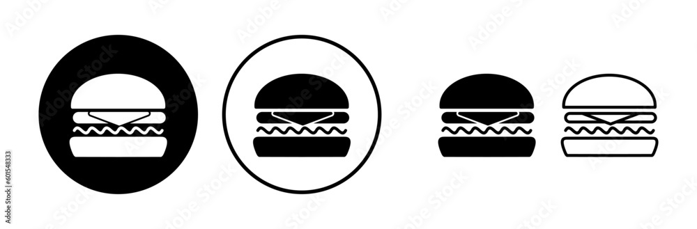 Burger icon vector. hamburger logo icon. fast food icon Burger icon vector. hamburger logo icon. fast food icon
