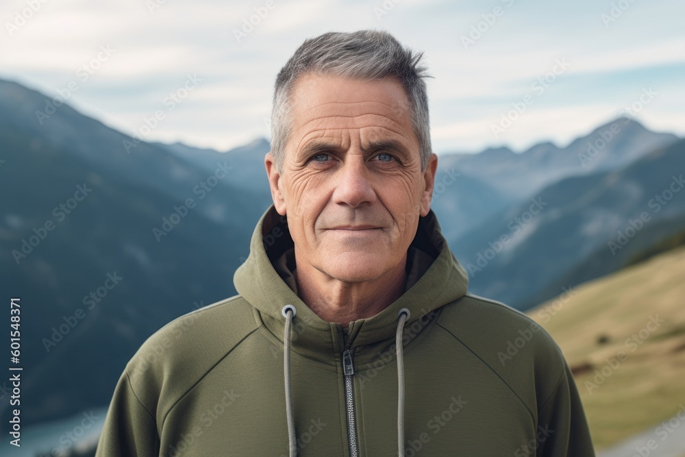 Portrait of senior man with grey hair in sportswear outdoors Portrait of senior man with grey hair in sportswear outdoors