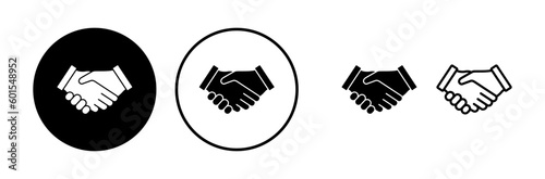 Hand shake icon vector. business handshake. contract agreement. partnership