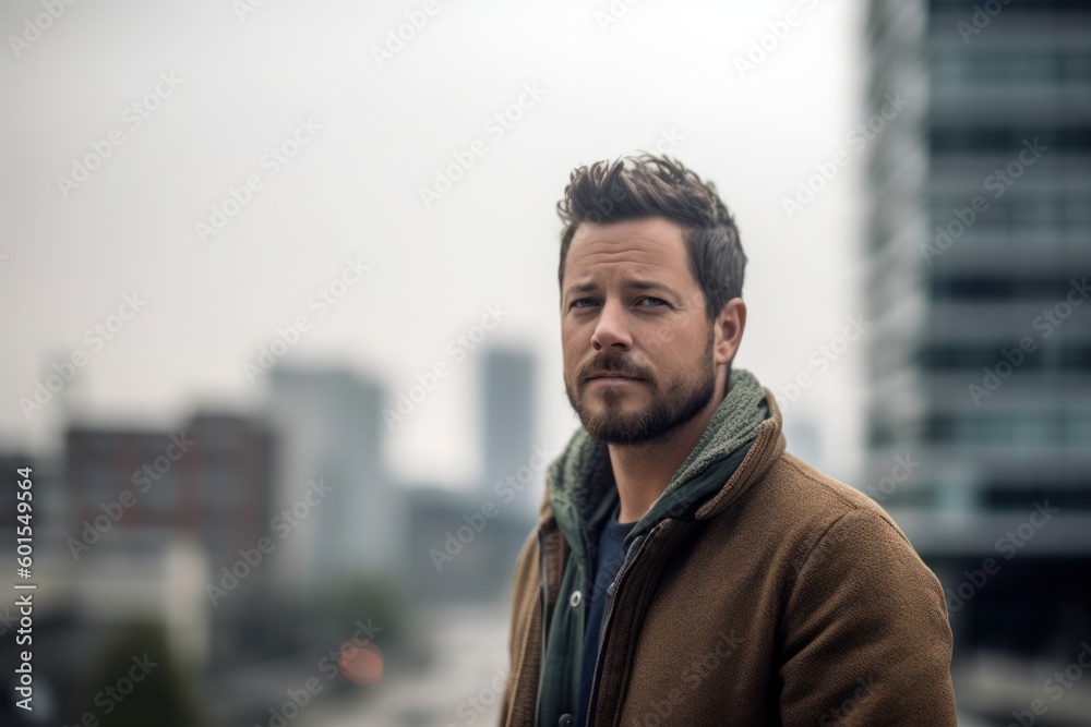 Young handsome man in the city streets in front of a modern building Young handsome man in the city streets in front of a modern building