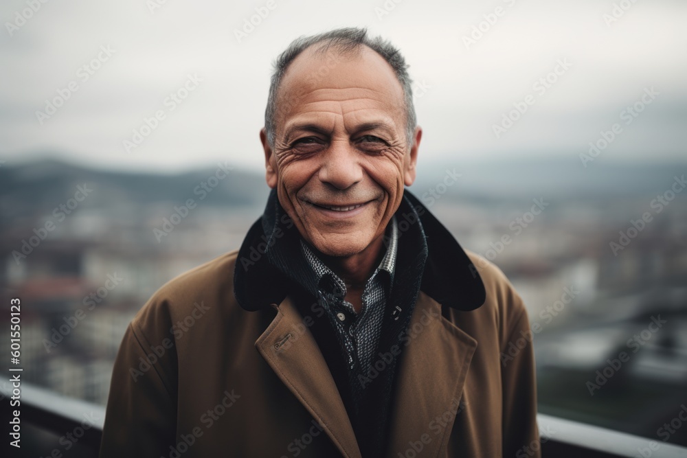 Portrait of a smiling senior man looking at the camera outdoors. Portrait of a smiling senior man looking at the camera outdoors.