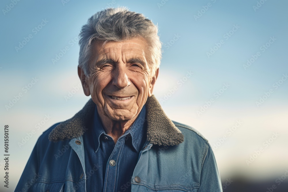 Portrait of happy senior man smiling at camera outdoors. He is wearing casual clothes. Portrait of happy senior man smiling at camera outdoors. He is wearing casual clothes.