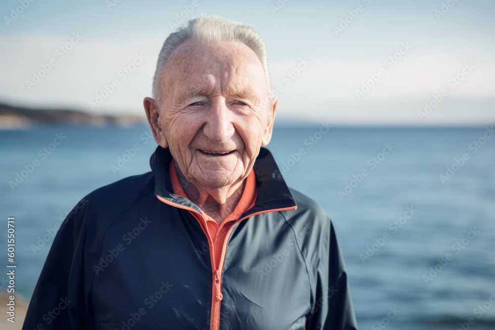 Portrait of a senior man in sportswear on the beach