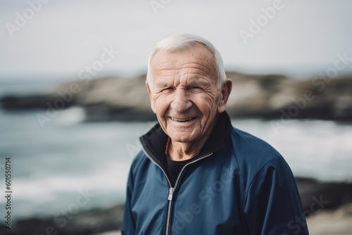 Portrait of a senior man in sportswear on the beach