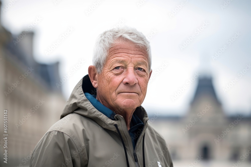 Portrait of a senior man in Paris, France looking at camera