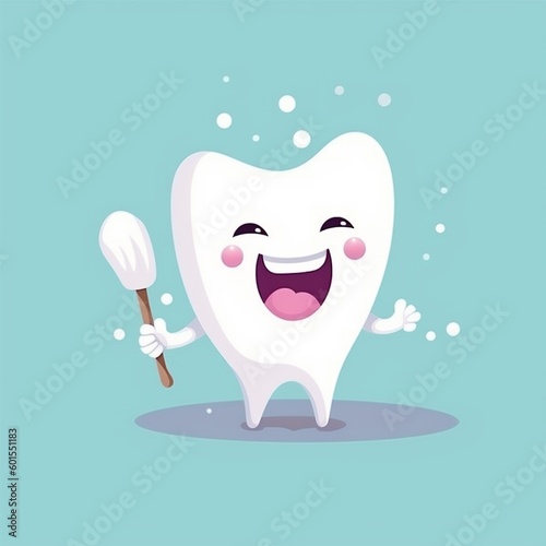 care dentistry tooth child blue dental dentist smiling hygiene smile. Generative AI.