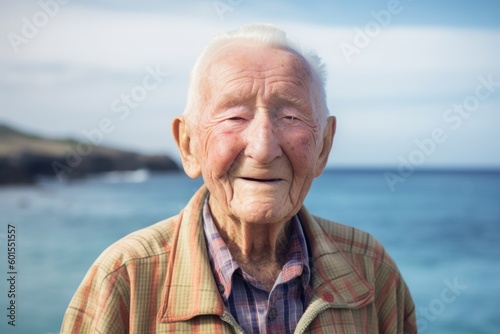 Portrait of happy senior man standing on beach and looking at camera © Eber Braun
