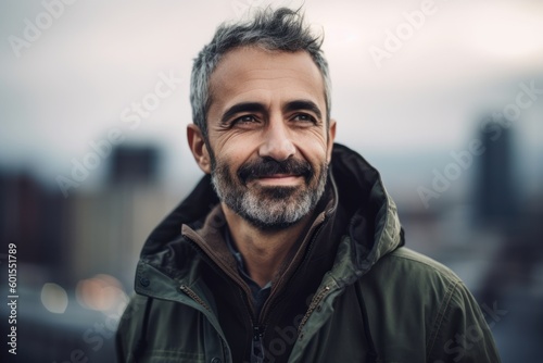 Portrait of a smiling middle-aged man in the city. © Leon Waltz