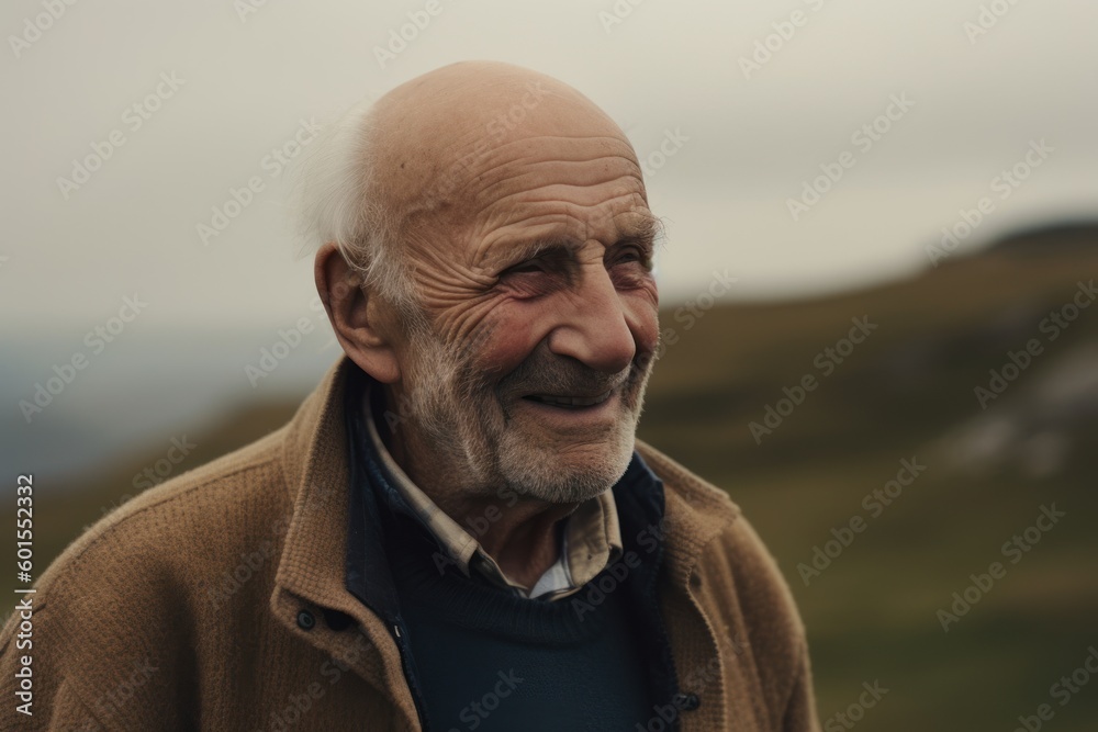 Portrait of a senior man in the mountains. He is looking at the camera. Portrait of a senior man in the mountains. He is looking at the camera.