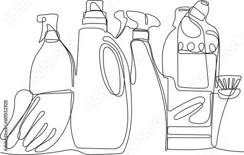 Home cleaning service landing page design concept, illustration of janitors with cleaning tools. Vector illustration