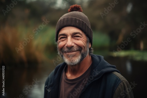 Portrait of a smiling senior man looking at camera in the park