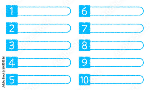 クレヨン素材 数字がついたタイトルデザインセット