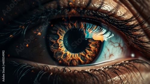 Macro shot of a human eye , ai, ai generative, illustration