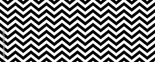 Chevron seamless pattern. Repeating zig zag texture. Black and white herringbone ornament background. Vector illustration and wallpaper