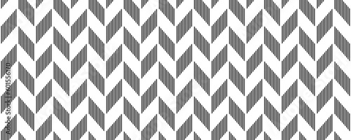 Herringbone seamless pattern. Black and white chevron background. Repeating zigzag texture with lines. Textile fabric print design swatch. Vector illustration and wallpaper template