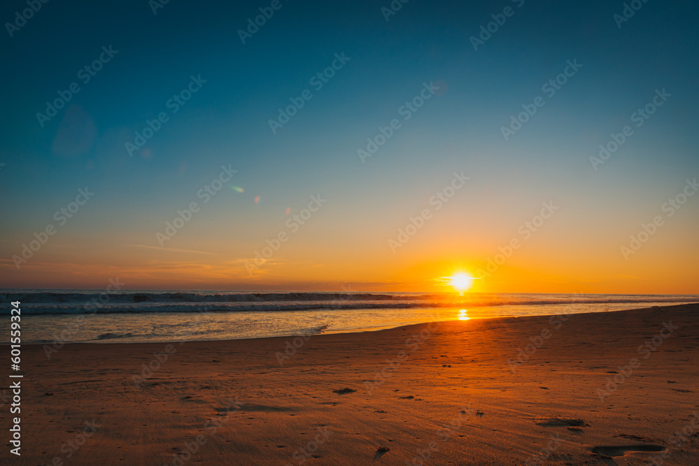 Golden Hour Beach Sunset Near the Shoreline