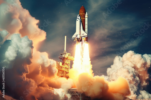 Space Shuttle Rocket Ship Launched into Space