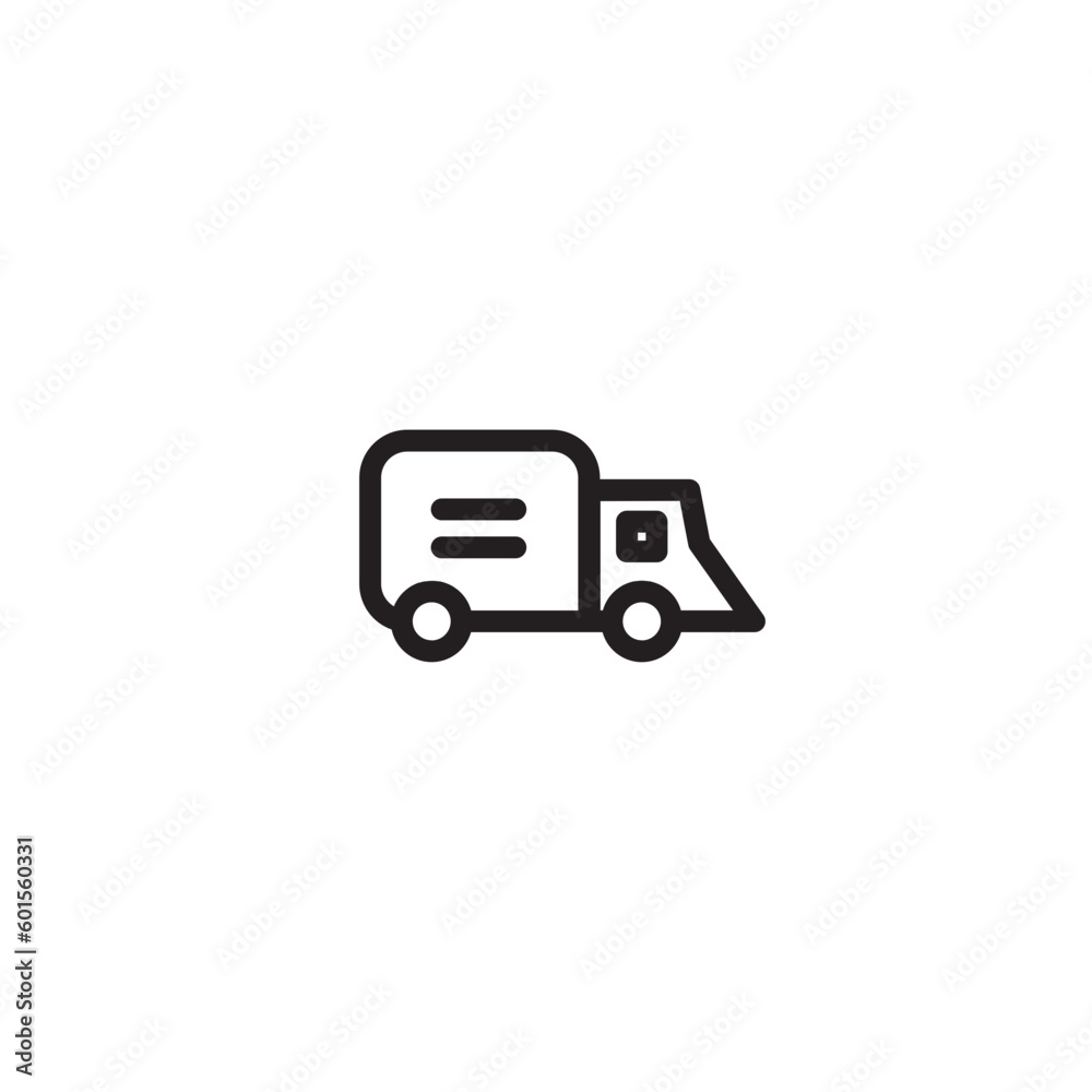 Cargo Truck Deliver Outline Icon