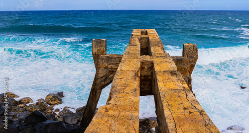 Εκτύπωση καμβά Historic Pineapple Dump Pier on The Ke Ala Hele Makalae Path, Kapa'a, Kauai, Haw