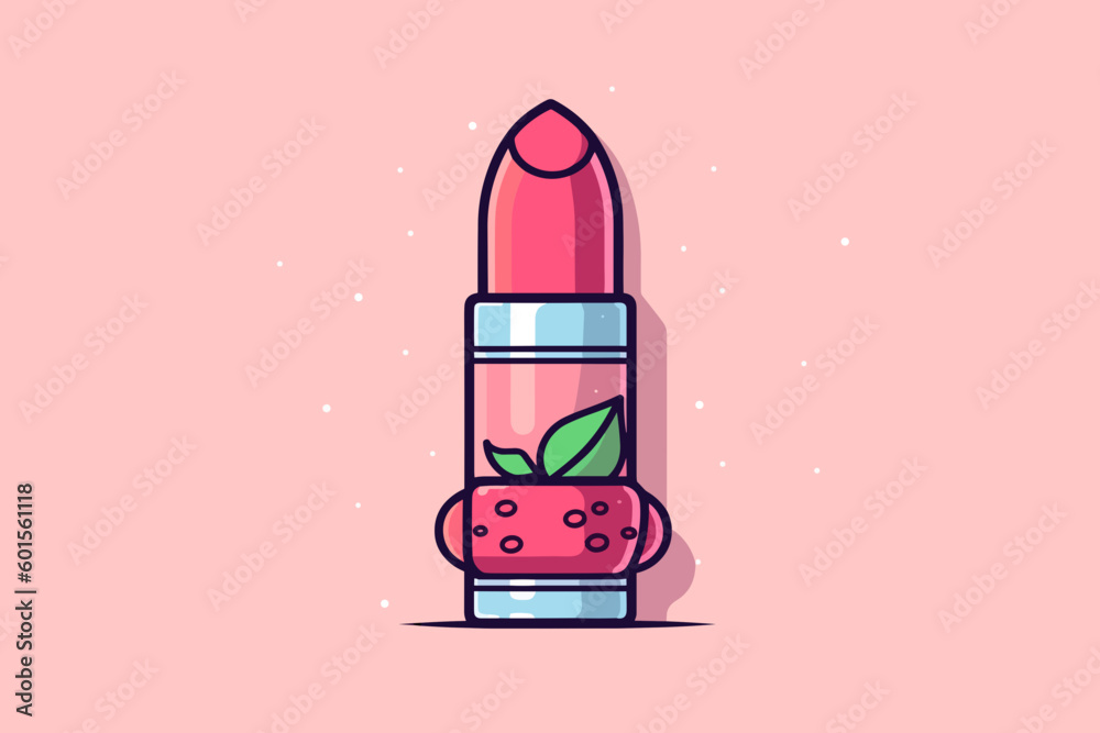 Doodle inspired Lip balm, cartoon sticker, sketch, vector, Illustration Stock Vector Adobe Stock