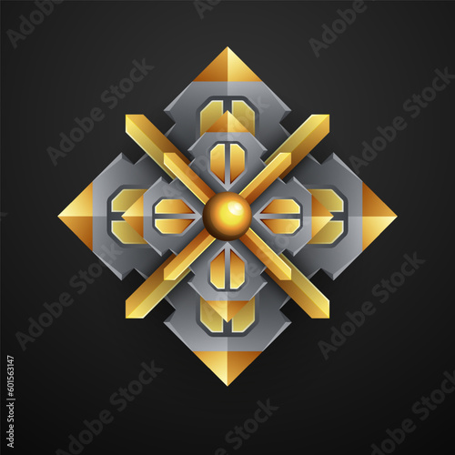 Metal game gui medal badge emblem template