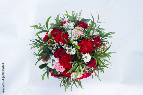 Flower circle on white background