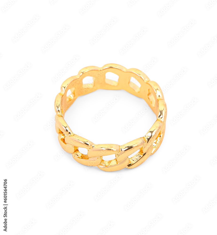 Braided chain ring isolated on white background Braided chain ring isolated on white background