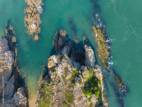 Spring seaside scenery of Binhai Road in Dalian, Liaoning province, China photo