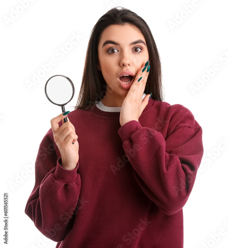 Surprised young woman with ...