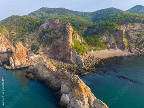 Spring seaside scenery of Binhai Road in Dalian, Liaoning province, China