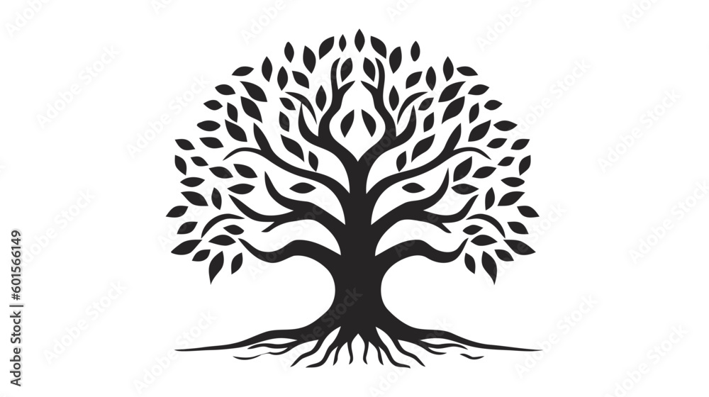 Fototapeta premium Tree vector icon, logo. Nature trees vector illustration logo design on white background