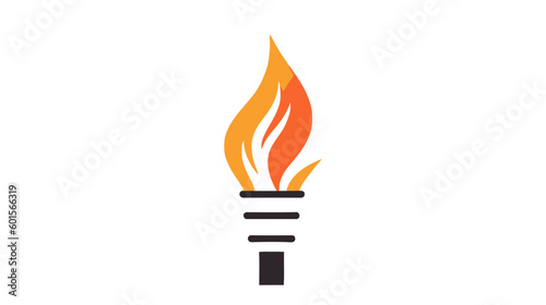 vector illustration of Torch icon isolated on white background. Fire. Symbol of Olympic games. Flaming figure