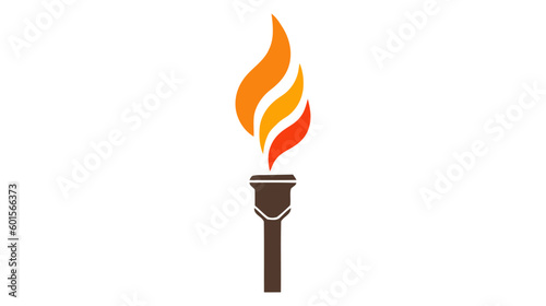 vector illustration of Torch icon isolated on white background. Fire. Symbol of Olympic games. Flaming figure