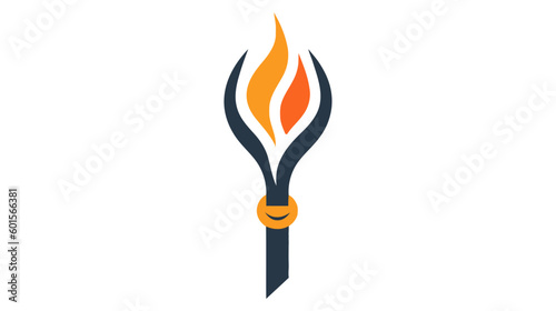 vector illustration of Torch icon isolated on white background. Fire. Symbol of Olympic games. Flaming figure