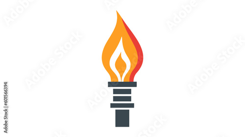 vector illustration of Torch icon isolated on white background. Fire. Symbol of Olympic games. Flaming figure