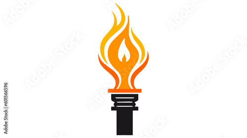 vector illustration of Torch icon isolated on white background. Fire. Symbol of Olympic games. Flaming figure