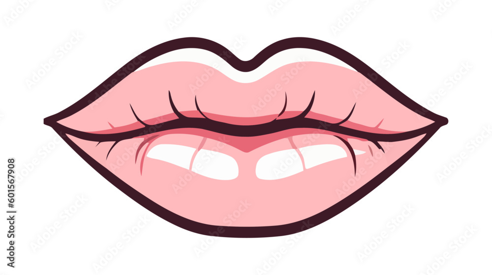 Red female lips isolated on a white background. Vector illustration. Red female lips isolated on a white background. Vector illustration.