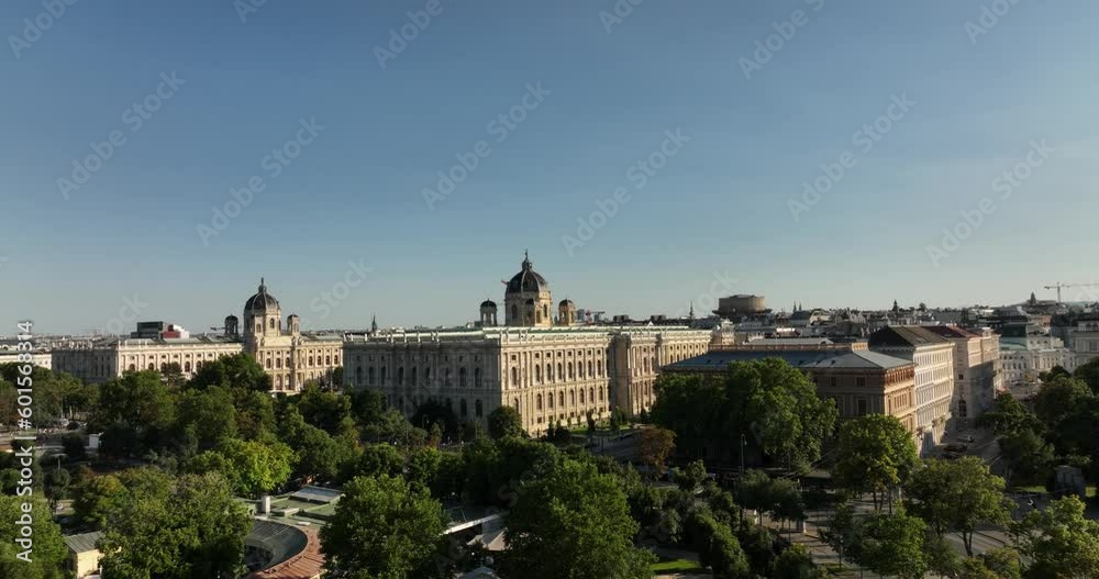 Aerial view of Maria Theresia Monument and Museums Quartier. Maria Theresien Platz. Art History Kunsthistorisches Museum in Vienna, Austria. Ringstrasse street, Vienna, Austria, Europe. Aerial view of Maria Theresia Monument and Museums Quartier. Maria Theresien Platz. Art History Kunsthistorisches Museum in Vienna, Austria. Ringstrasse street, Vienna, Austria, Europe.
